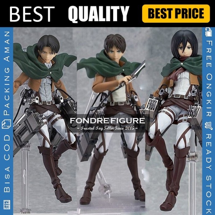Jual FIGMA 213 LEVI ATTACK ON TITAN AOT EREN MIKASA SOLDIER MAX FACTORY ...