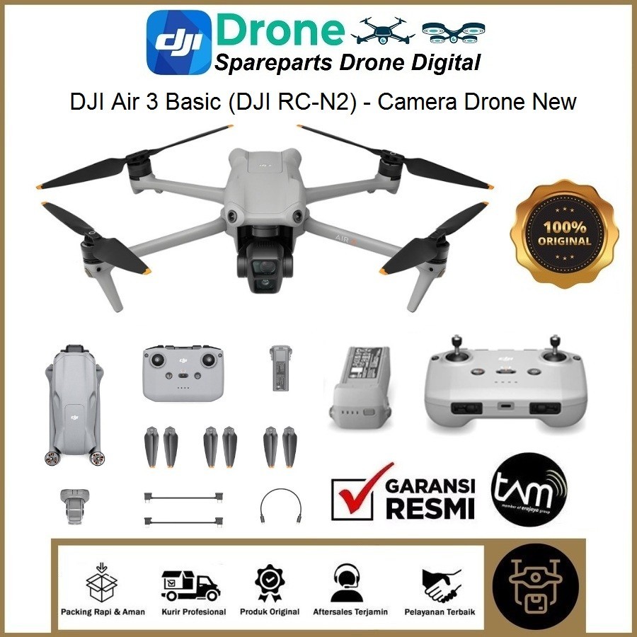 Jual DJI Air 3 Basic (DJI RC-N2) - Camera Drone New Original Air 3 RCN2 ...