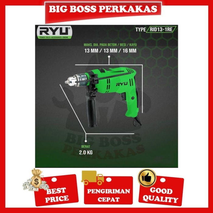 Jual Tekiro Ryu Rid 13-1 Re Impact Drill Mesin Bor Beton Listrik Kayu ...