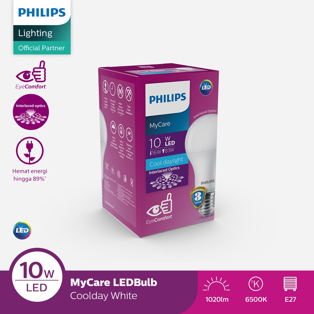 Jual Philips Lampu MyCare LEDBulb 10W E27 6500K 230V Putih Shopee