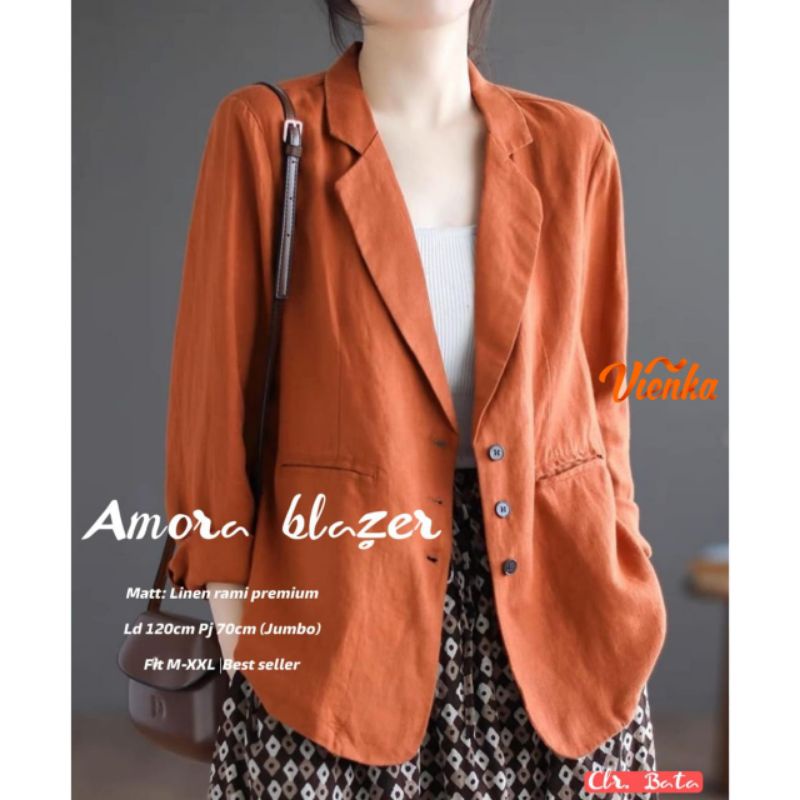 Diera Outer With Pocket - Peach