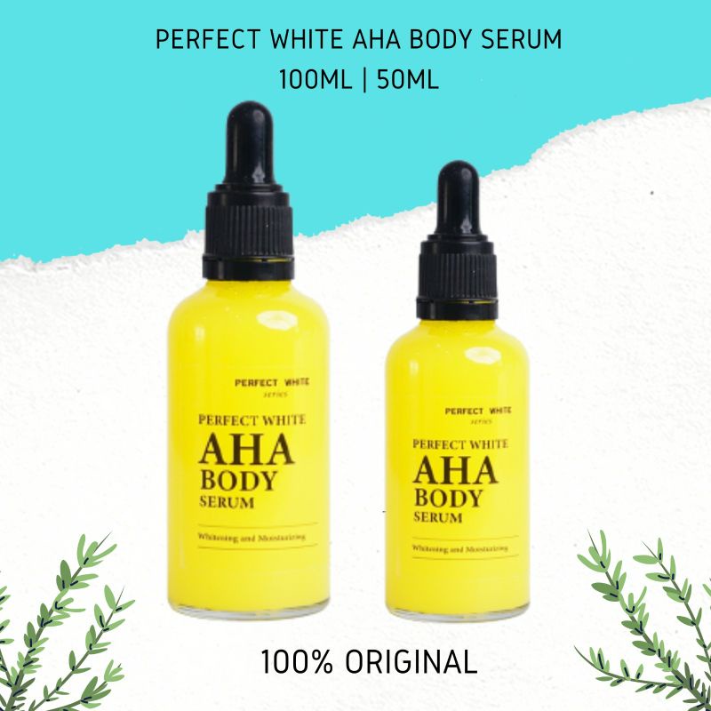 Perfect White AHA Body Serum 50/100ML Whitening & Moisturizing Serum  Pencerah Kulit