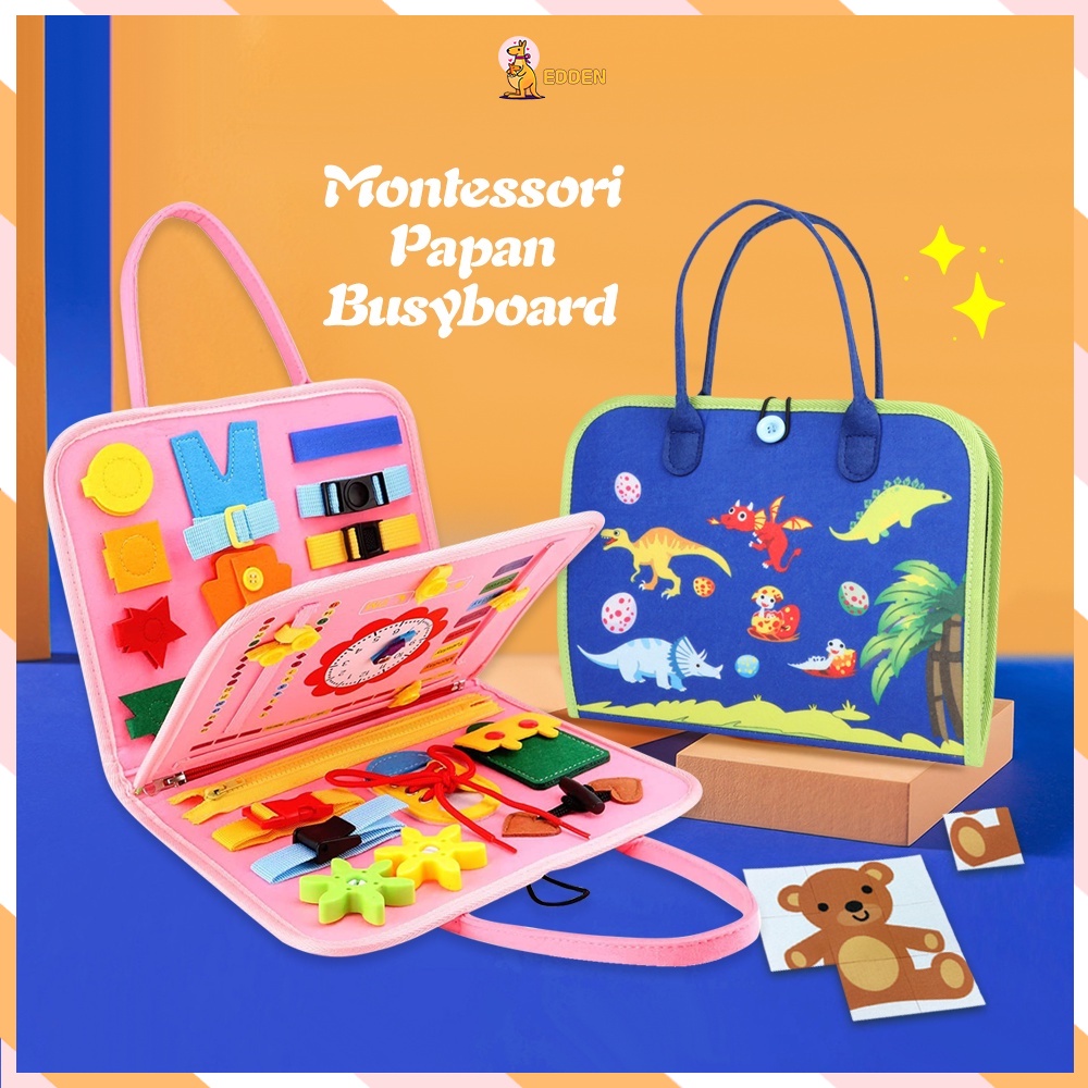 Jual Edden Mainan edukasi busy board Mainan montessori papan Felt ...