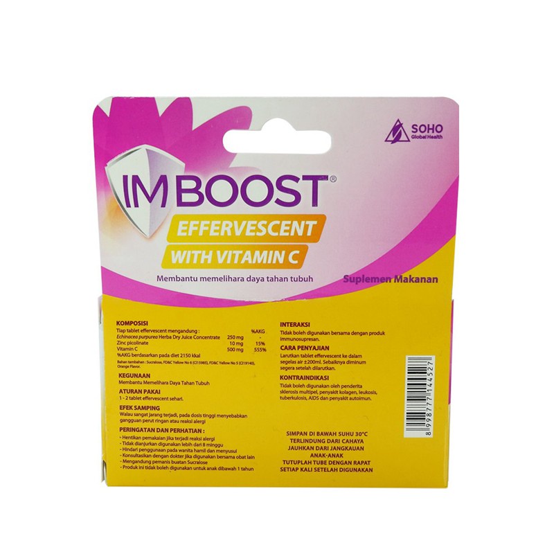 Jual Imboost Effervescent With Vitamin C Rasa Jeruk | Shopee Indonesia