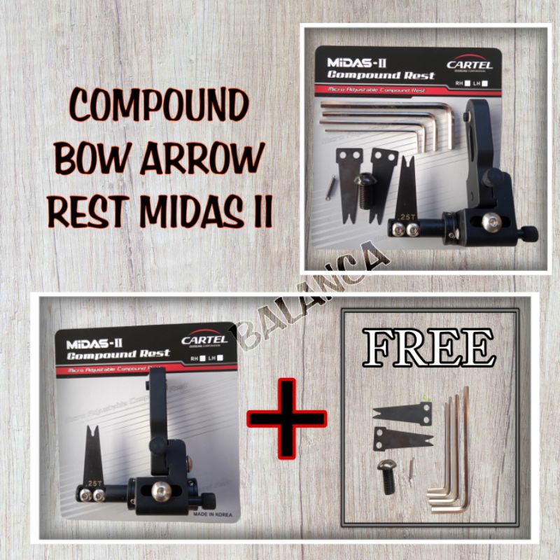 Jual CARTEL MIDAS II REST - Compound Bow Arrow Rest Midas-II - Doosung ...