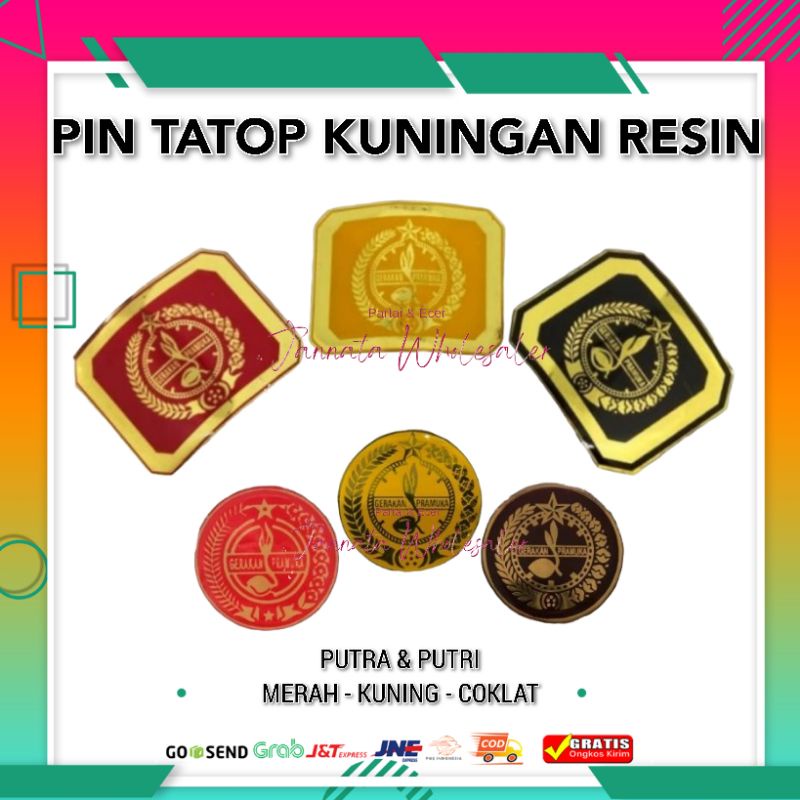 Jual Pin Tatop Pramuka Kuningan Lapis Resin Putra Putri | Tanda Topi ...