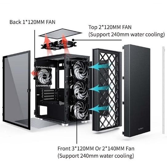 Jual Casing Pccooler Pc Cooler Platinum Lm Black Matx Gaming Case Shopee Indonesia