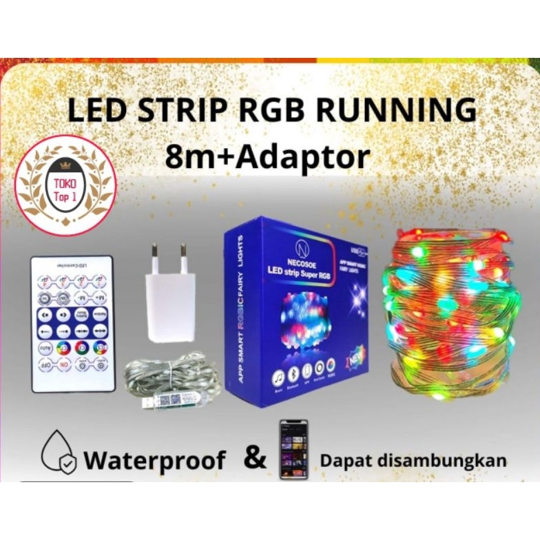 Jual Kemasan Baru Running led strip flexible 5050 RGB 5m waterproof ...