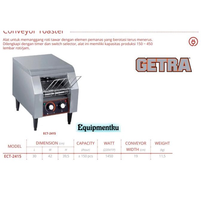 Jual Conveyor Toaster Getra Ect-2415 (Berat Asli) | Shopee Indonesia