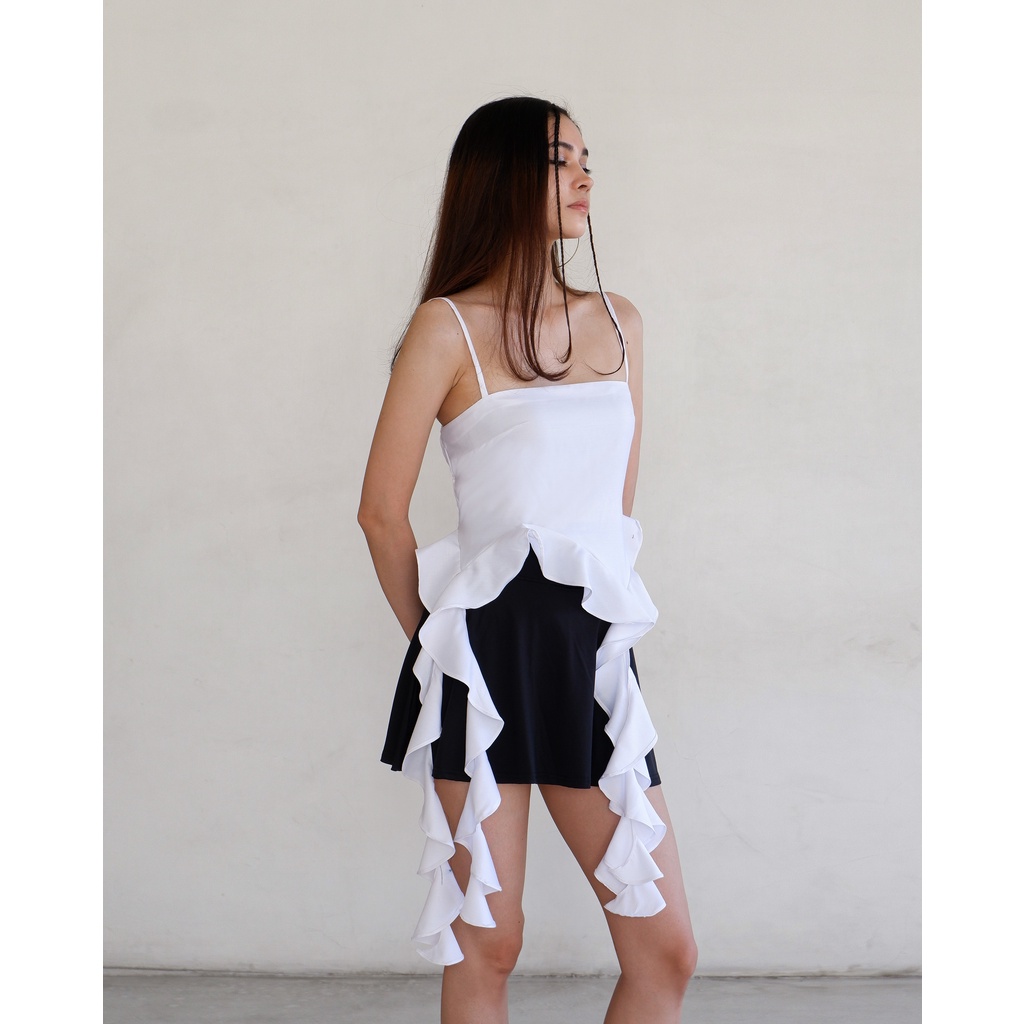 トップス TULLE ASYMMETRY FRILL CAMISOLE Eaphi tulle