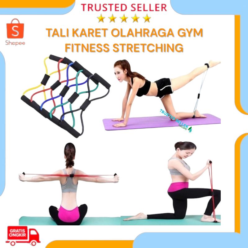 Jual Tali Stretching Rope Olahraga / Tali Karet Elastis Stretch Rope ...