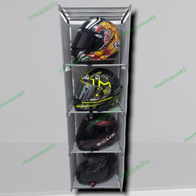 Jual RAK HELM RAK SUSUN RAK 5 SUSUN 4 RUANG RAK PAJANGAN RAK PORTABLE ...