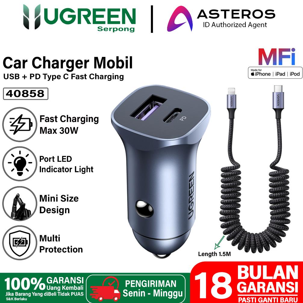 Jual PROMO! UGREEN Charger Mobil iPhone MFi PD Type C To Lightning