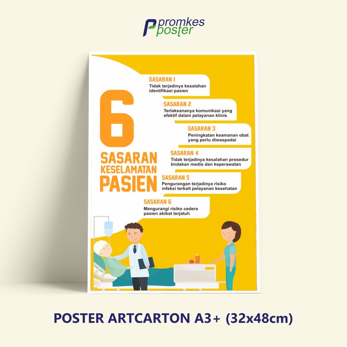 Jual Poster Kesehatan 6 Sasaran Keselamatan Pasien Shopee Indonesia