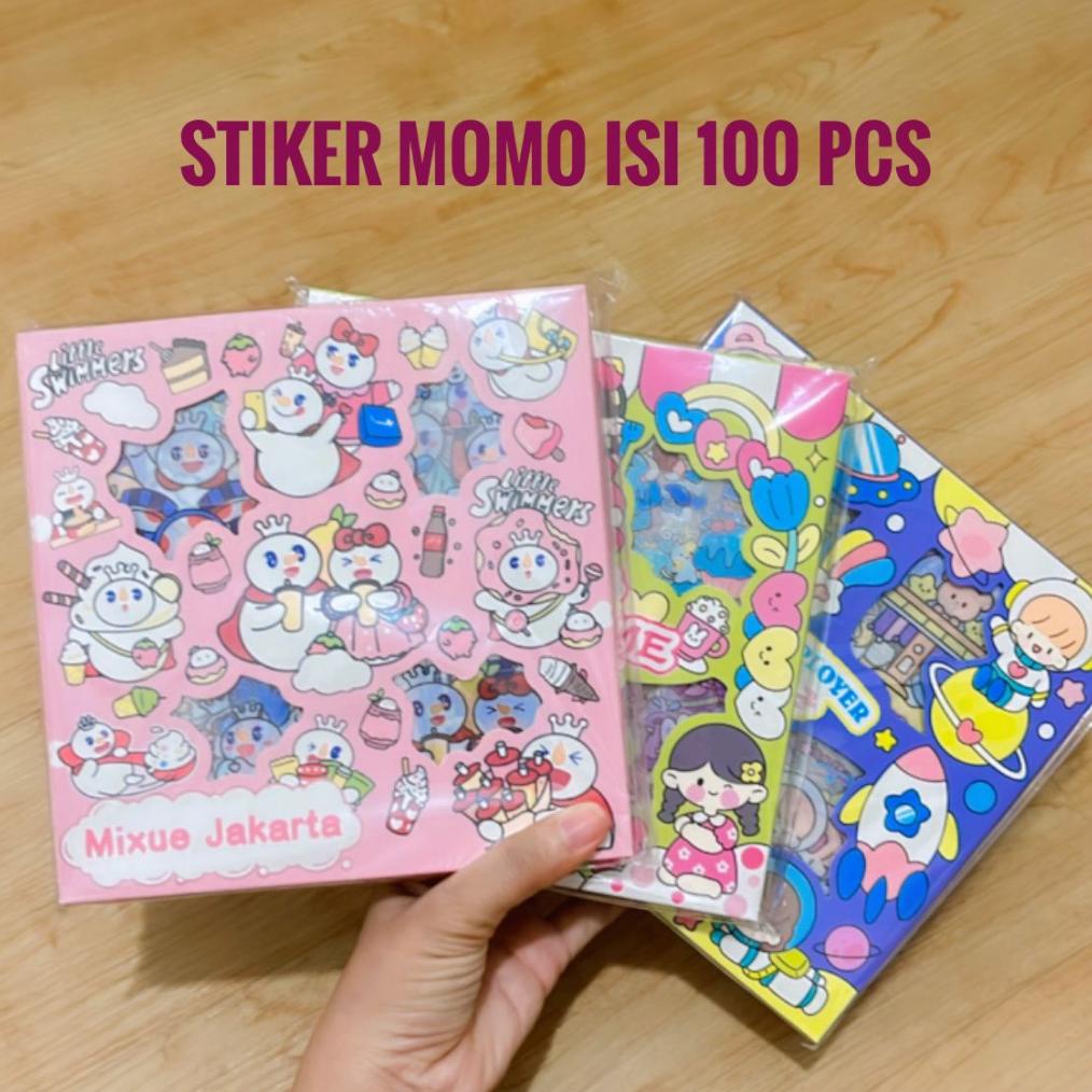 Jual Terlaris Pgs Stiker Viral 2d 100 Lembar Sticker Momo Kartun Korea