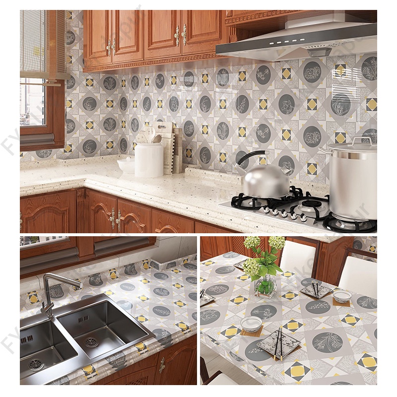 Jual stiker dapur anti minyak anti api wallpaper bahan alumunium foil ...