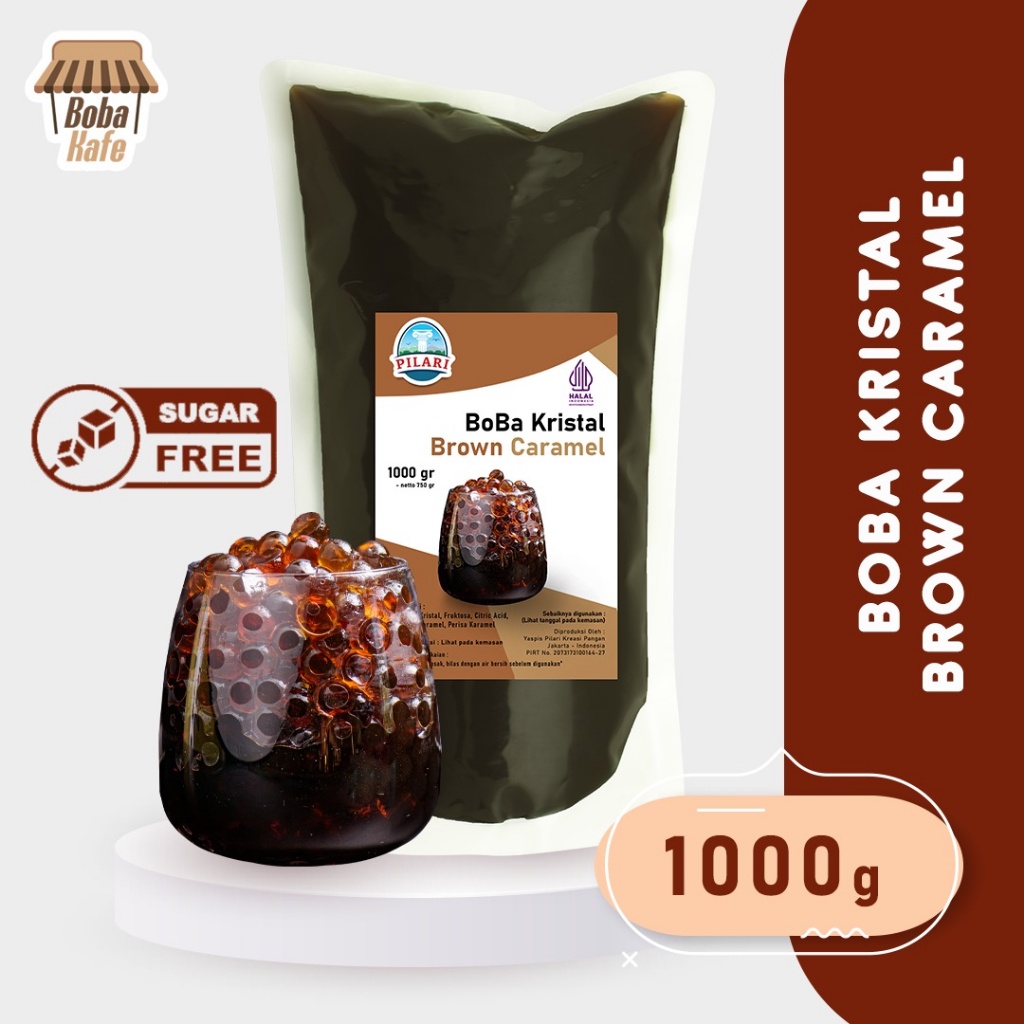 Jual Boba Kristal Brown Caramel Topping Boba Jelly Praktis Siap Digunakan 1000Gr Shopee