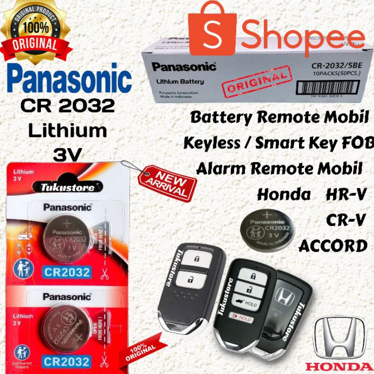 Jual Original Battery Honda CRV & HRV & ACCORD Baterai Remote Mobil