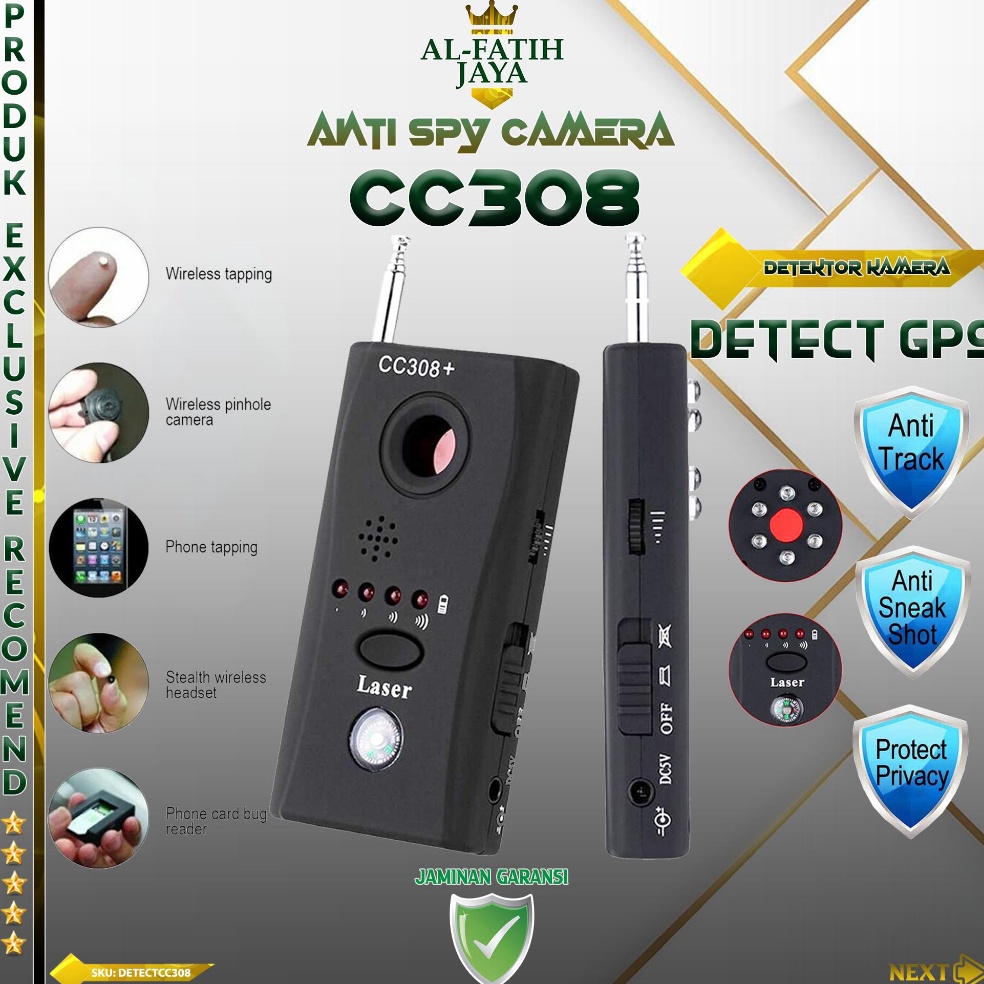 Jual [ART. D19T] CC308+ Detector Spy Camera Hidden Mini Cam Bug Finder