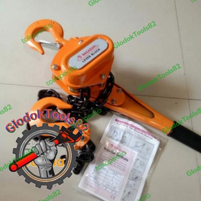 Jual Lever Block 1 Ton 1.5 Meter Nagasaki Katrol/Takel Manual Japang