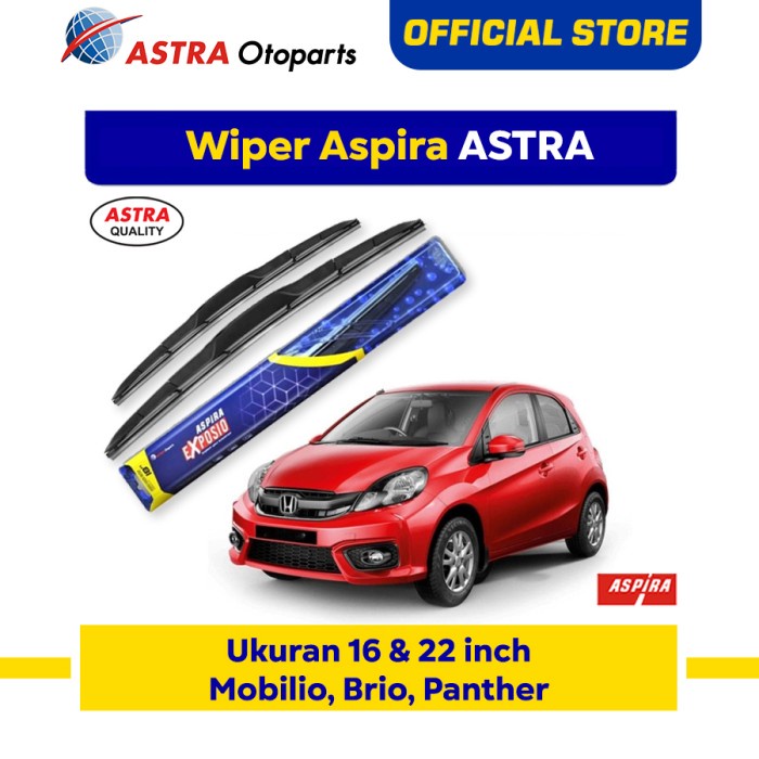 Jual Wiper Blade Hybrid ASPIRA EXPOSIO Mobilio, Brio (ukuran 16 & 22