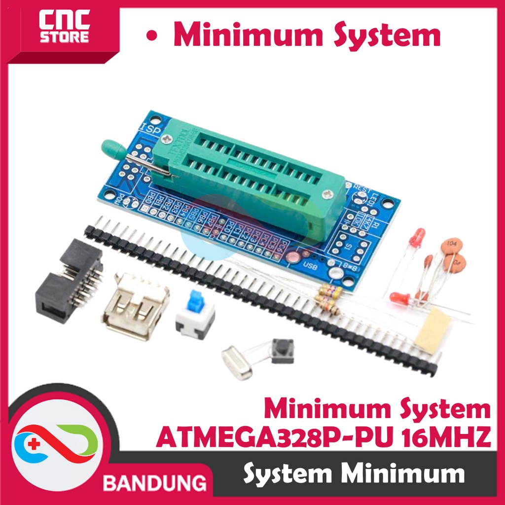 Jual PAKET LENGKAP SISMIN MINSYS MINIMUM SYSTEM ATMEGA328P-PU 16MHZ AVR ...