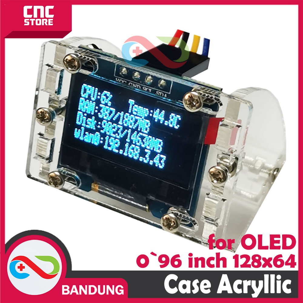 Jual CASE ACRYLIC OLED 0.96 I2C 128X64 OLED LCD DISPLAY MODULE | Shopee ...