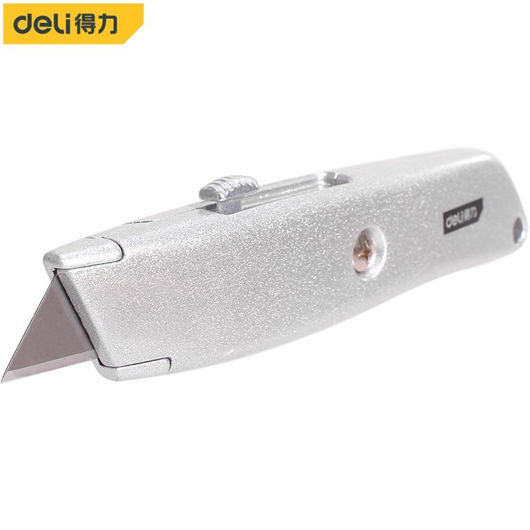 Jual Deli Utility Knife / Cutter Aluminium SK5 3 Mata Pisau Kunci ...
