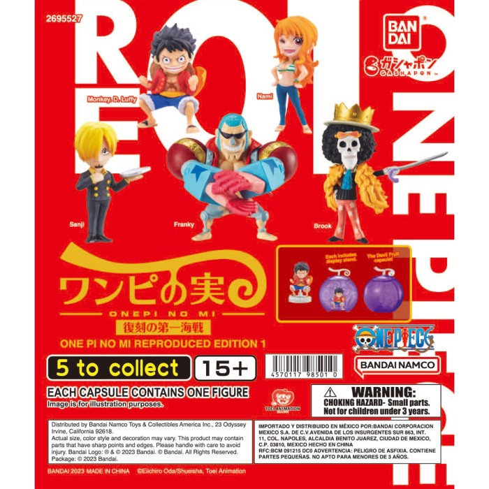 Jual Gashapon one piece ONEPI RE01 Luffy Nami Sanji Franky Brook