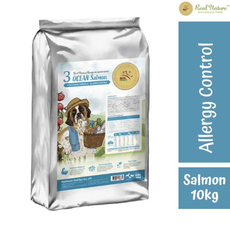 Jual *FREE SAMPLES* REAL NATURE 10 KG Salmon Dog Food Allergy Control