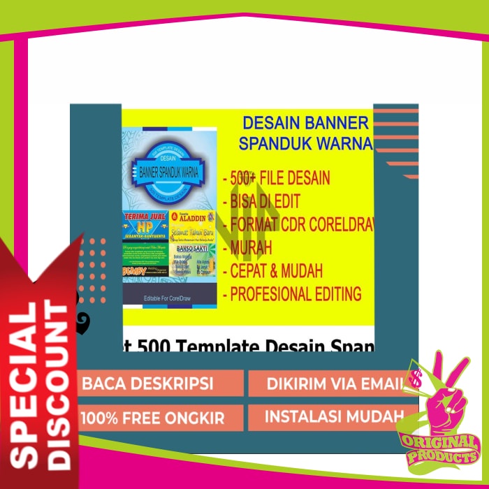 Jual Promo Paket 500 Template Desain Spanduk Banner Siap Edit Baner Usaha Cdr Lifetime Shopee 2437