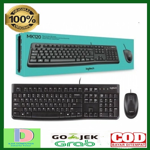 Jual LOGITECH KEYBOARD + MOUSE MK120 ORIGINAL 100% ORIGINAL | Shopee ...