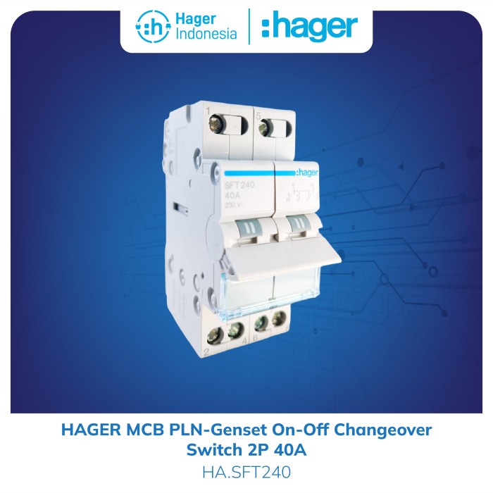 Jual [New] Hager Mcb Pln-Genset On-Off Changeover Switch 2P 40A ...