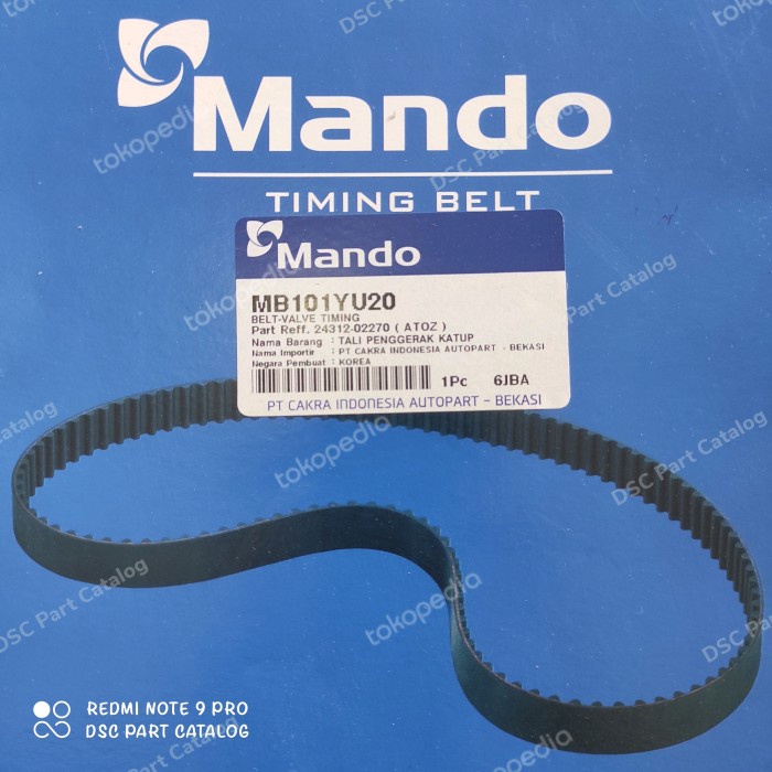 Jual Timing Belt Hyundai Atoz I10 Kia Picanto Visto [Kode Ams001Kode