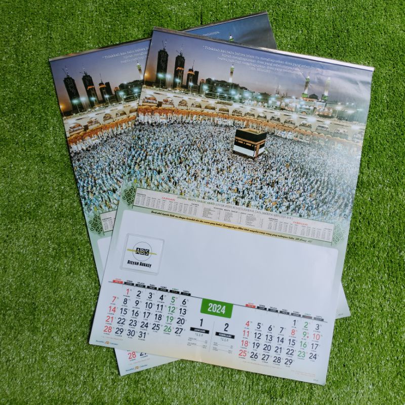 Jual kalender 2024 standar 6 lembar 2 bulanan Ao 41"Mekkah" 38x54cm