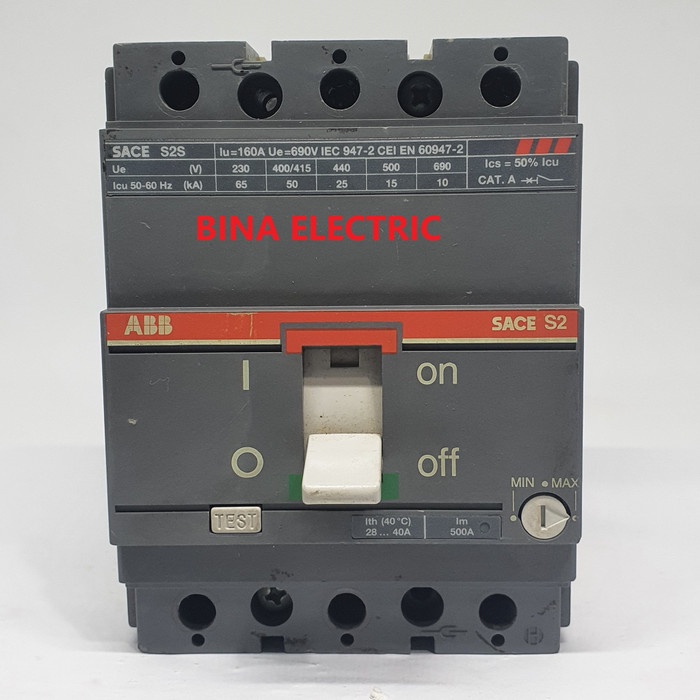 Jual Original Mccb Abb Sace S2S 3P 40A 500Ma / Nfb Abb Sace S2S 3P 28A ...