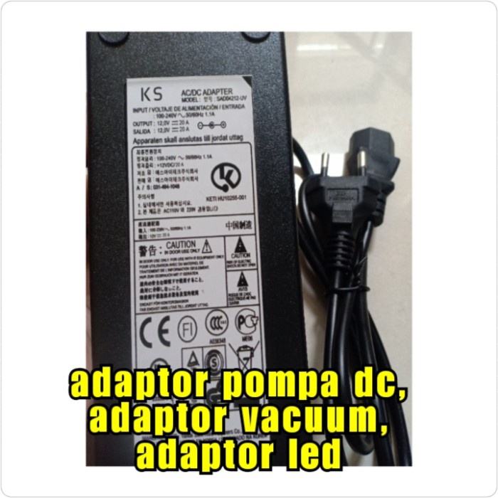 Jual Guid Adaptor 12V 20A- Adapter 12V Dc - Adaptor Pompa Vaccum Led ...