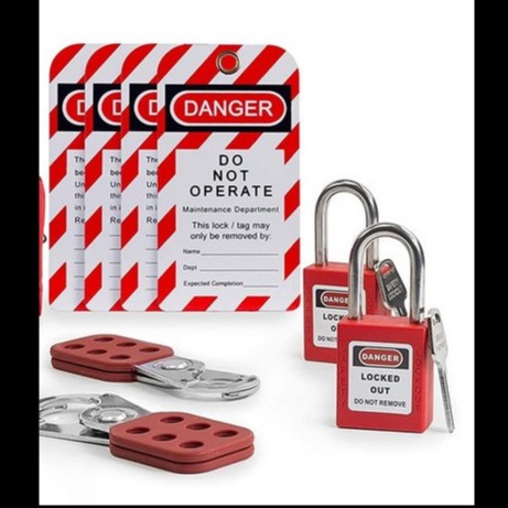 Jual Promo Lockout Tagout Kit With Hasps, Loto Tags, Red Safety ...