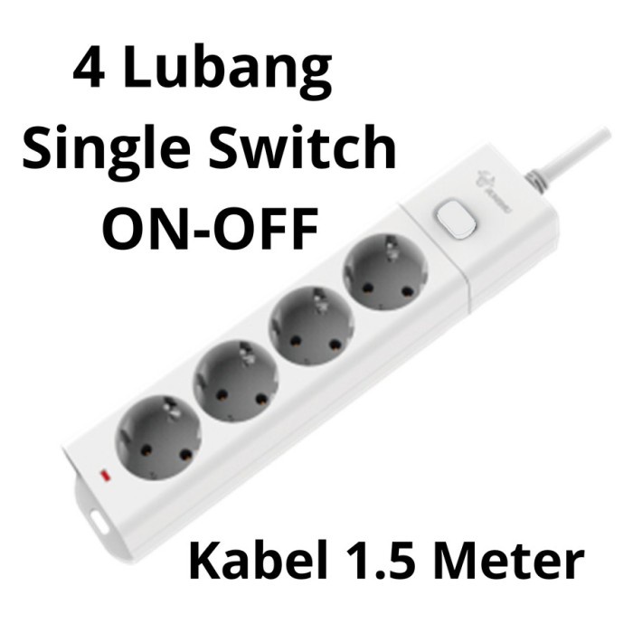 Jual Jual!! KABEL COLOKAN LISTRIK 4 SOKET KONTAK 1 SWITCH ON/OFF 1,5 ...