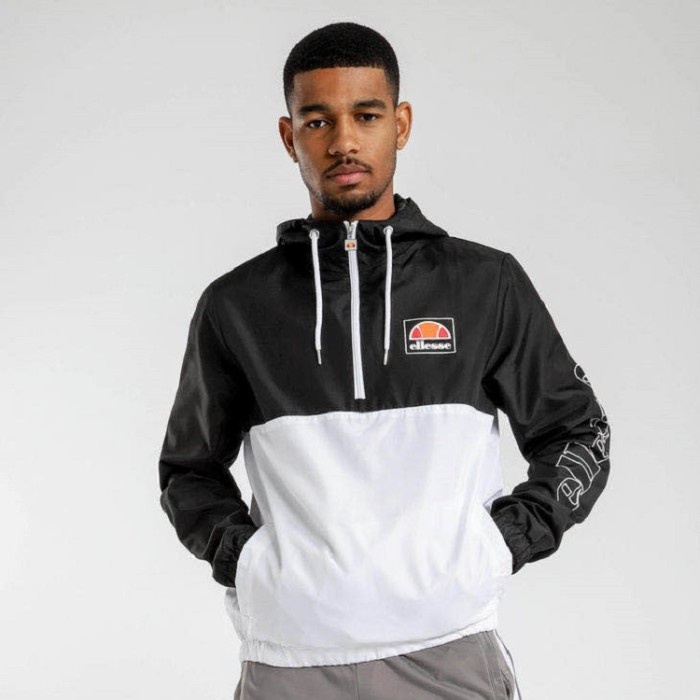 Ellesse Windbreaker Jacket Black White Original