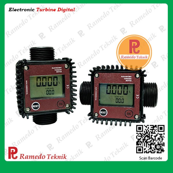 Jual Flow Meter Electronic Turbine Digital 1 Inch K24 - Horizontal ...