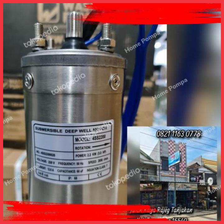 Jual (rpt) dinamo motor pompa satelit submersibel 3 hp 1 phase 4 inch ...