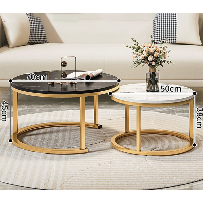 Jual Meja Tamu Marble Gold Meja Bulat Minimalis Meja Kopi Meja