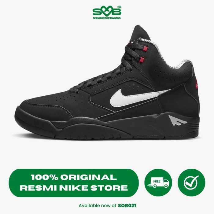 Jual Sepatu Sneakers Nike Men Air Flight Lite Mid Black/White - DQ7687 ...