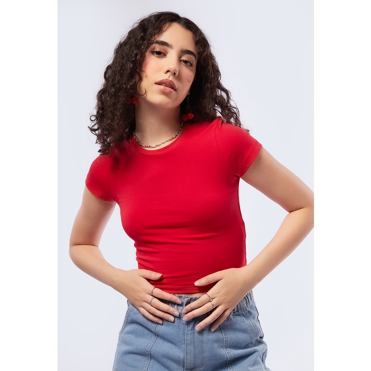 Jual COLORBOX Fitted Basic T-Shirt Red | Shopee Indonesia