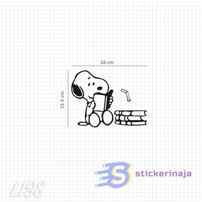 Jual Sticker Cutting Vinyl Snoopy Reading Untuk Laptop & Handphone ...