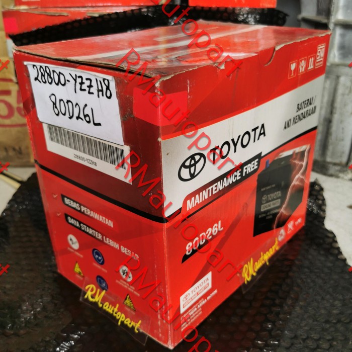 Jual Aki Kering Original Toyota 80D26L Innova Diesel Maintenance Free