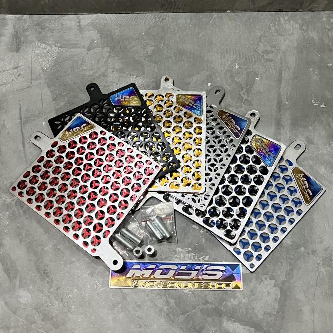 Jual Cover Radiator Hrc Almu Logo Emblem Titanium Honda Vario Pcx