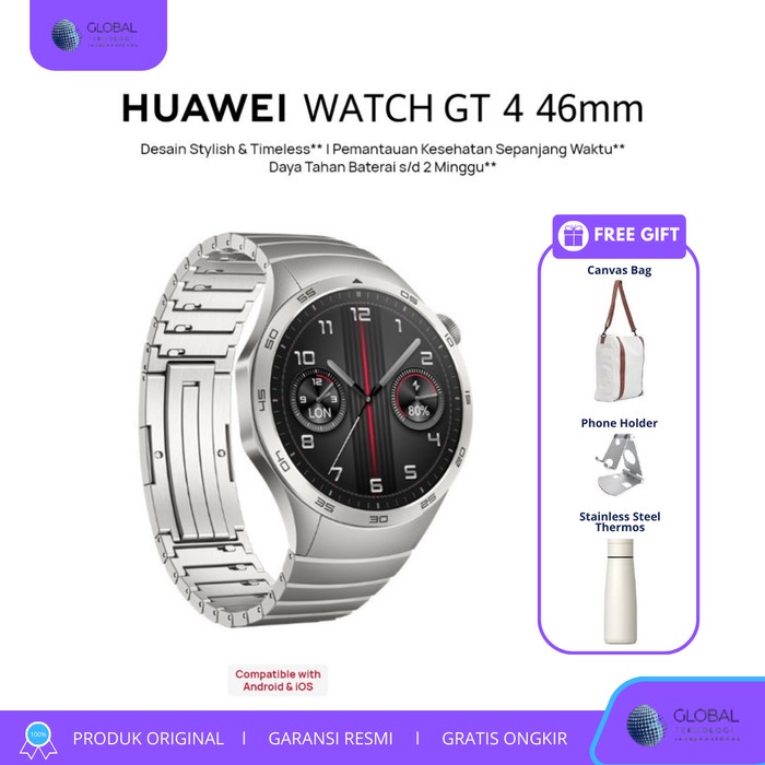 HUAWEI WATCH GT 46MM SMARTWATCH PROFESIONAL HEALTH GARANSI RESMI