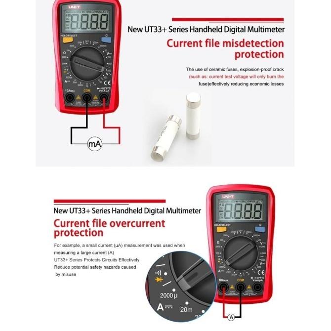 Jual ala UNI-T UT-33D+ Palm Size LCD Pocket Digital Meter Multimeter ...
